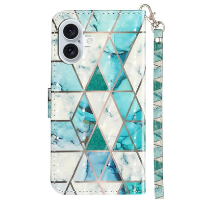 For iPhone 16 Plus Case 3D Pattern Printed Leather Wallet Phone Cover Stand Bookstyle