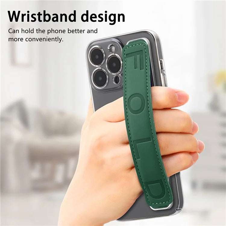SP-03 PU Leather Phone Back Wrist Band Anti-Loss Adhesive Strap