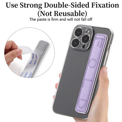 SP-03 PU Leather Phone Back Wrist Band Anti-Loss Adhesive Strap