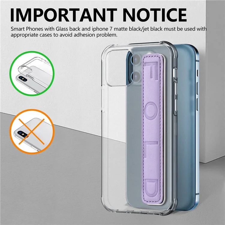 SP-03 PU Leather Phone Back Wrist Band Anti-Loss Adhesive Strap