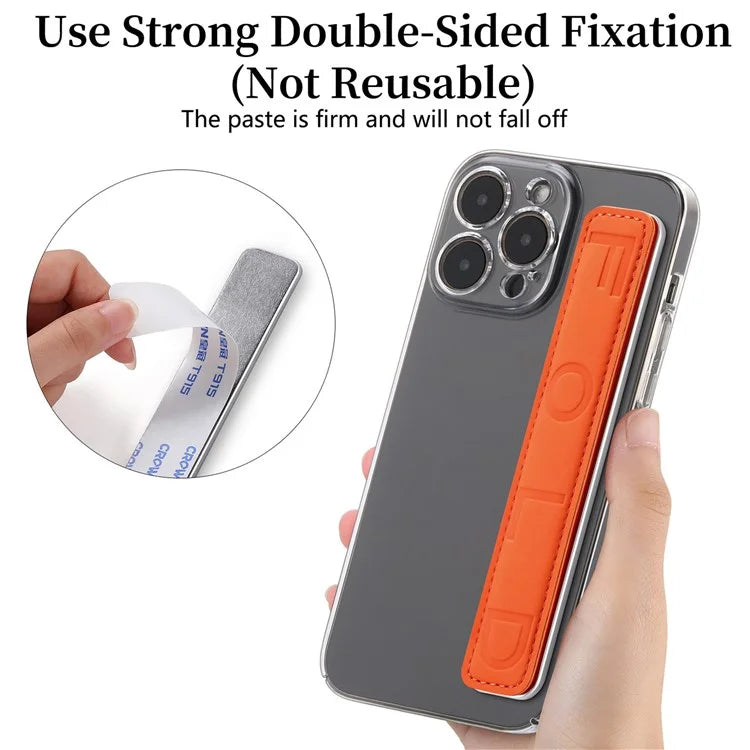 SP-03 PU Leather Phone Back Wrist Band Anti-Loss Adhesive Strap