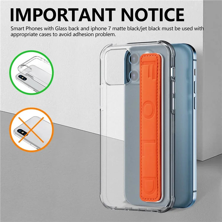 SP-03 PU Leather Phone Back Wrist Band Anti-Loss Adhesive Strap