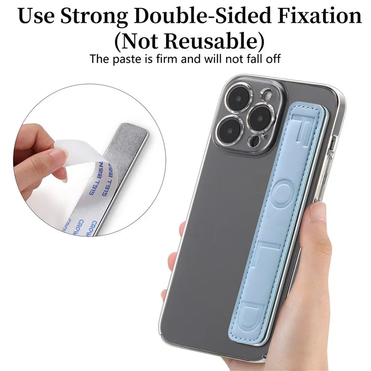 SP-03 PU Leather Phone Back Wrist Band Anti-Loss Adhesive Strap