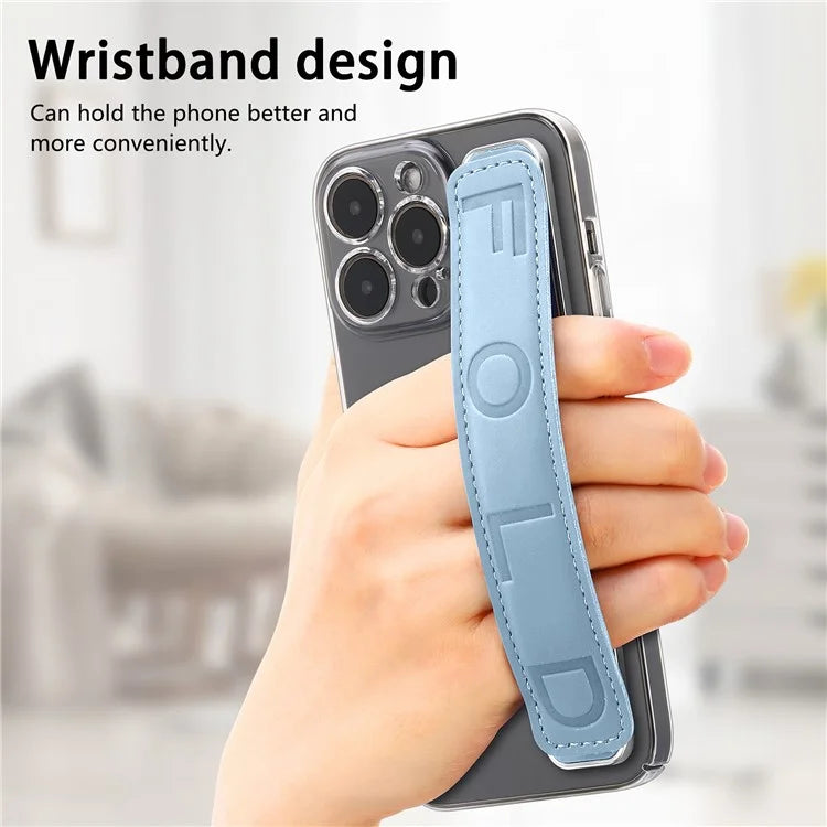 SP-03 PU Leather Phone Back Wrist Band Anti-Loss Adhesive Strap