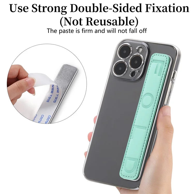 SP-03 PU Leather Phone Back Wrist Band Anti-Loss Adhesive Strap