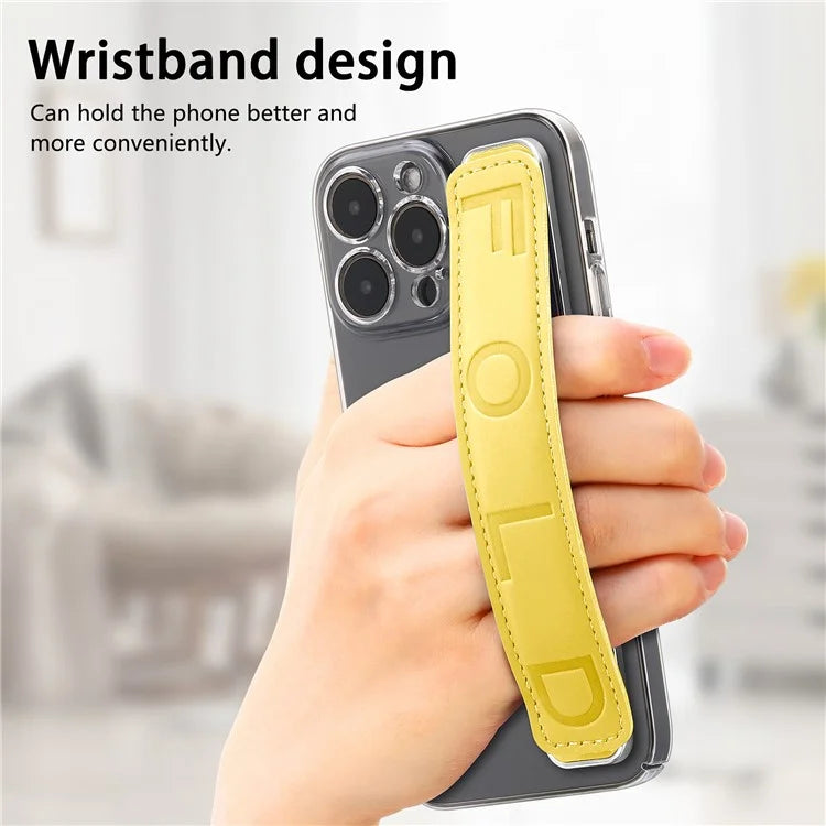 SP-03 PU Leather Phone Back Wrist Band Anti-Loss Adhesive Strap