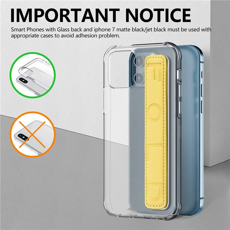 SP-03 PU Leather Phone Back Wrist Band Anti-Loss Adhesive Strap