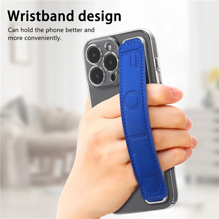 SP-03 PU Leather Phone Back Wrist Band Anti-Loss Adhesive Strap