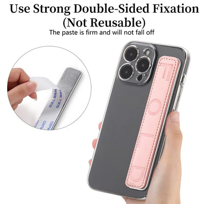 SP-03 PU Leather Phone Back Wrist Band Anti-Loss Adhesive Strap