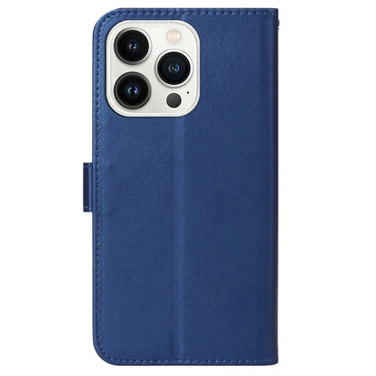 For iPhone 16 Pro Case PU Leather Stand Card Slots Phone Cover Solid Color
