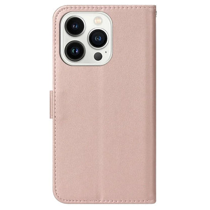 For iPhone 16 Pro Case PU Leather Stand Card Slots Phone Cover Solid Color