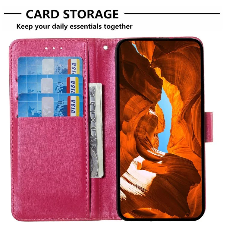 For iPhone 16 Pro Case PU Leather Stand Card Slots Phone Cover Solid Color