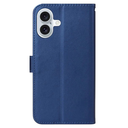 For iPhone 16 Case PU Leather Magnetic Clasp Stand Folio Phone Cover