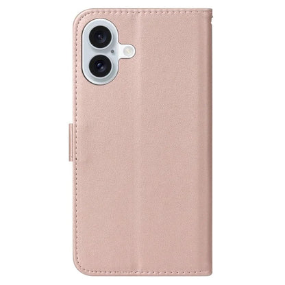For iPhone 16 Case PU Leather Magnetic Clasp Stand Folio Phone Cover