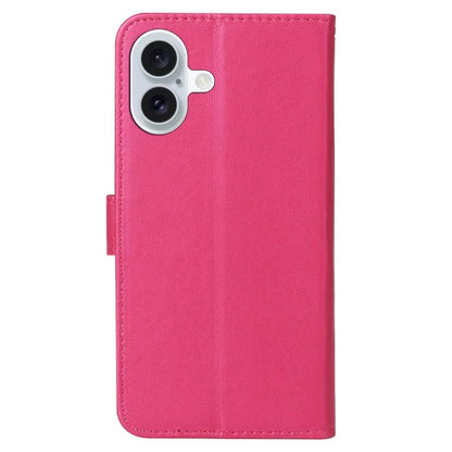 For iPhone 16 Plus Case Solid Color Leather TPU Shell Phone Cover