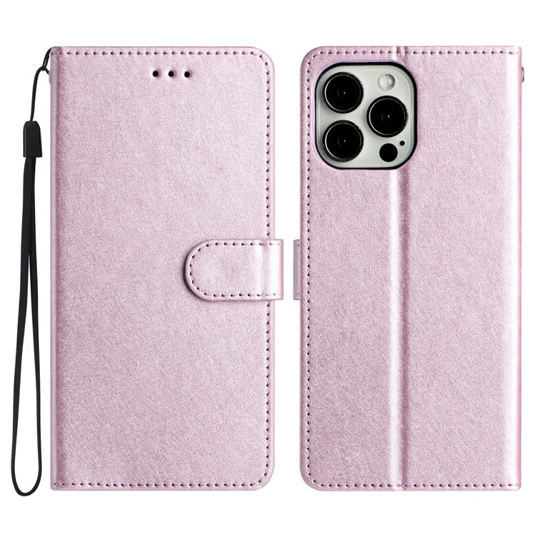 For iPhone 16 Pro Max Wallet Case Silk Texture Leather Phone Cover