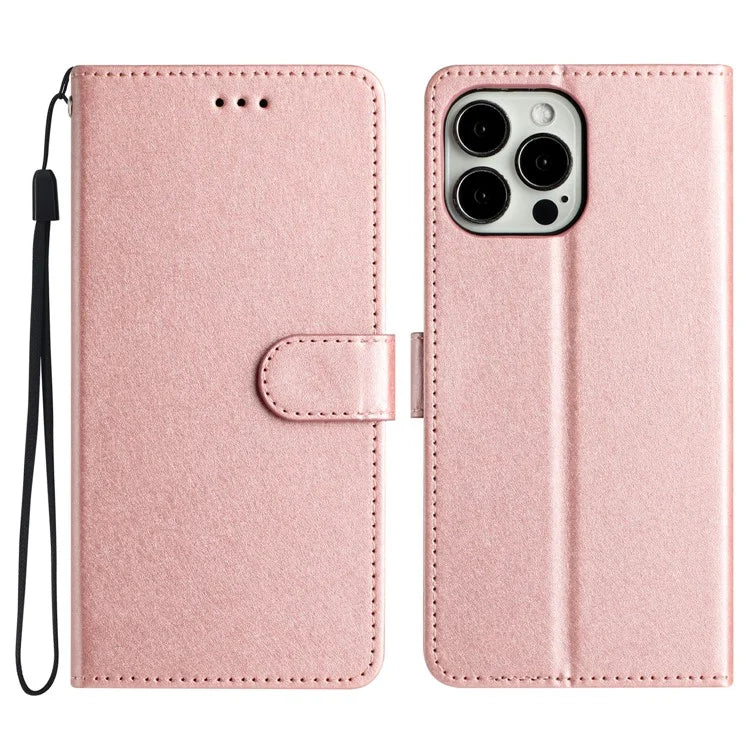 For iPhone 16 Pro Max Wallet Case Silk Texture Leather Phone Cover