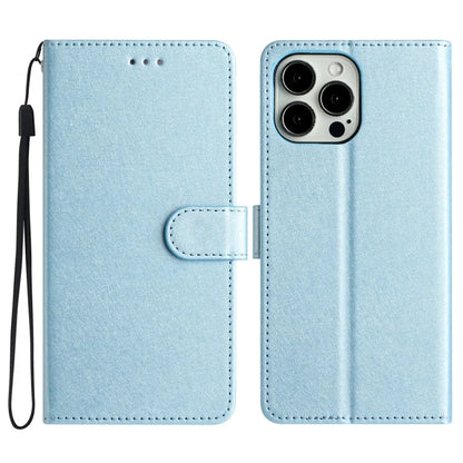 For iPhone 16 Pro Max Wallet Case Silk Texture Leather Phone Cover
