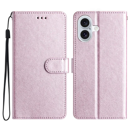 For iPhone 16 Plus Case Card Slot PU Leather Folio Phone Cover Silk Texture