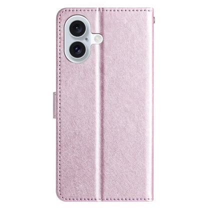 For iPhone 16 Plus Case Card Slot PU Leather Folio Phone Cover Silk Texture