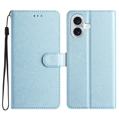 For iPhone 16 Plus Case Card Slot PU Leather Folio Phone Cover Silk Texture