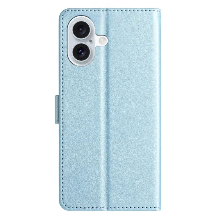 For iPhone 16 Plus Case Card Slot PU Leather Folio Phone Cover Silk Texture