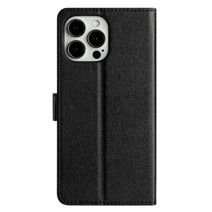 For iPhone 16 Pro Case Silk Texture Leather Wallet Phone Cover Magnetic Clasp Protective