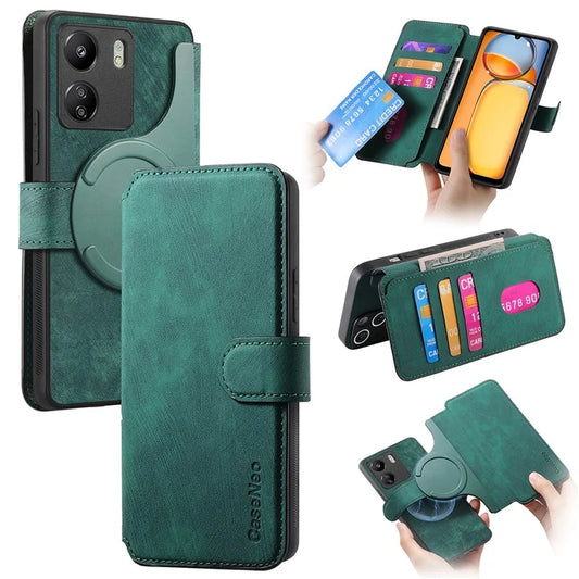CASENEO MW-03 For Xiaomi Redmi 13C 4G / Poco C65 4G Case Leather+TPU Cover Detachable Wallet