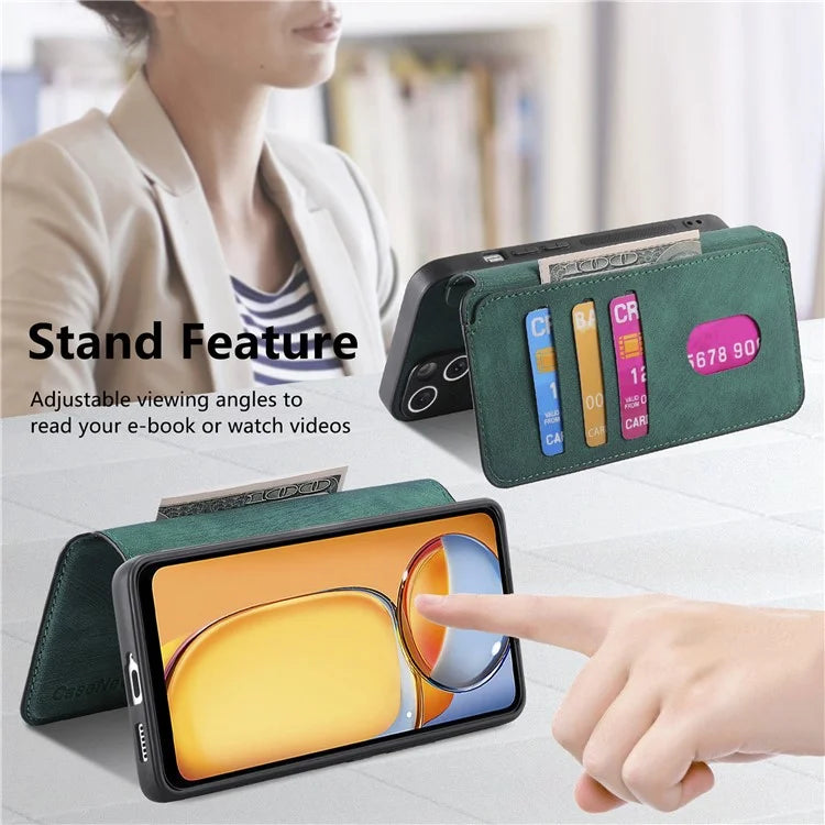 CASENEO MW-03 For Xiaomi Redmi 13C 4G / Poco C65 4G Case Leather+TPU Cover Detachable Wallet