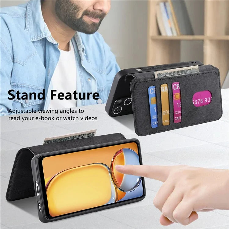 CASENEO MW-03 For Xiaomi Redmi 13C 4G / Poco C65 4G Case Leather+TPU Cover Detachable Wallet