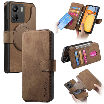 CASENEO MW-03 For Xiaomi Redmi 13C 4G / Poco C65 4G Case Leather+TPU Cover Detachable Wallet