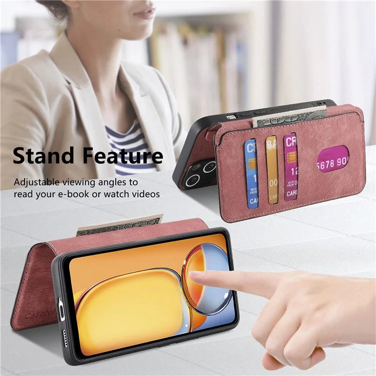 CASENEO MW-03 For Xiaomi Redmi 13C 4G / Poco C65 4G Case Leather+TPU Cover Detachable Wallet