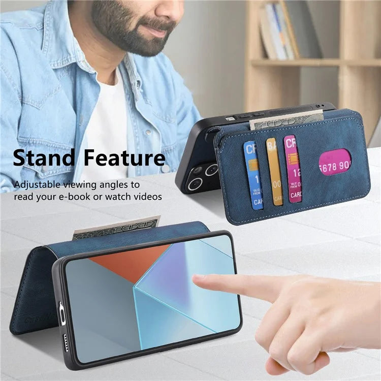 CASENEO MW-03 For Xiaomi Redmi Note 13 Pro 5G / Poco X6 5G Case Detachable Magnetic Wallet Cover