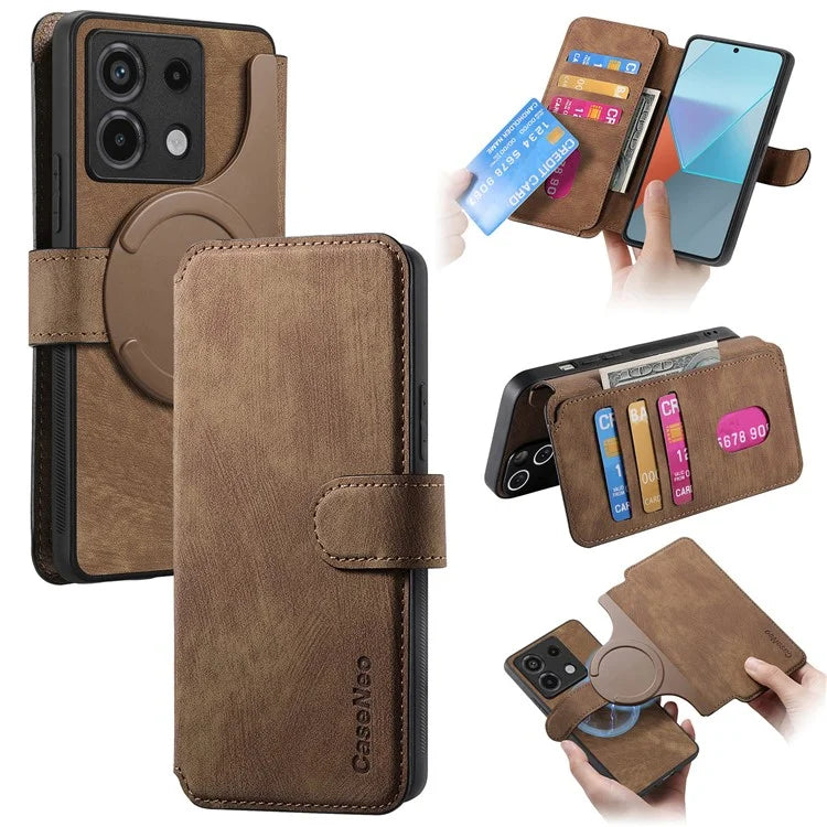 CASENEO MW-03 For Xiaomi Redmi Note 13 Pro 5G / Poco X6 5G Case Detachable Magnetic Wallet Cover
