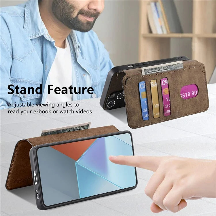 CASENEO MW-03 For Xiaomi Redmi Note 13 Pro 5G / Poco X6 5G Case Detachable Magnetic Wallet Cover
