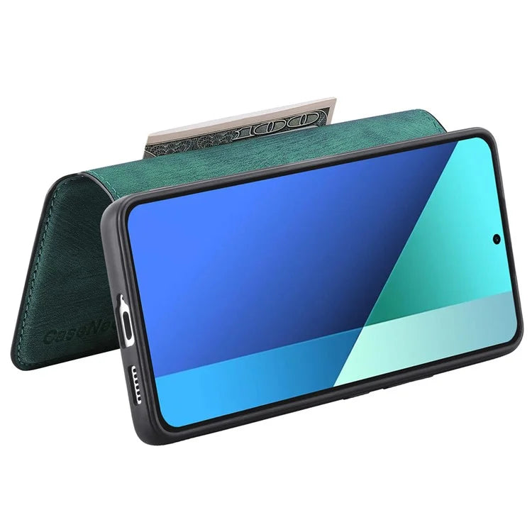 CASENEO MW-03 For Xiaomi Redmi Note 13 4G Case Leather+TPU Wallet Retro Phone Cover