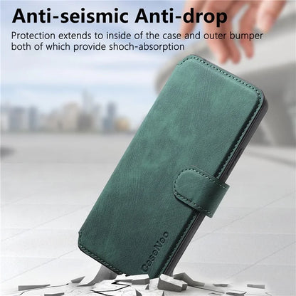 CASENEO MW-03 For Xiaomi Redmi Note 13 4G Case Leather+TPU Wallet Retro Phone Cover