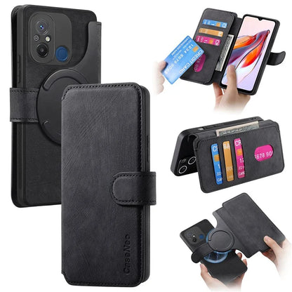 CASENEO MW-03 For Xiaomi Redmi 12C 4G Case Wallet Detachable Retro Phone Cover