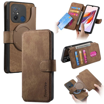 CASENEO MW-03 For Xiaomi Redmi 12C 4G Case Wallet Detachable Retro Phone Cover