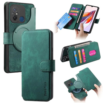 CASENEO MW-03 For Xiaomi Redmi 12C 4G Case Wallet Detachable Retro Phone Cover