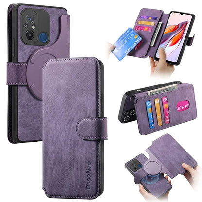 CASENEO MW-03 For Xiaomi Redmi 12C 4G Case Wallet Detachable Retro Phone Cover