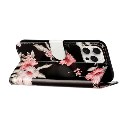 For iPhone 16 Pro Case Pattern Leather Phone Cover with Card Slots Holder
