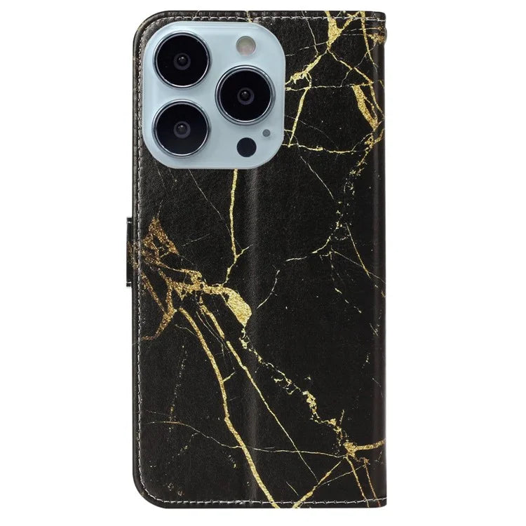 For iPhone 16 Pro Case Pattern Leather Phone Cover with Card Slots Holder