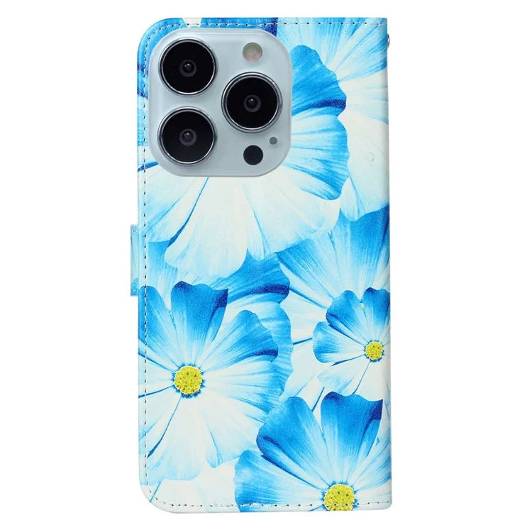 For iPhone 16 Pro Case Pattern Leather Phone Cover with Card Slots Holder