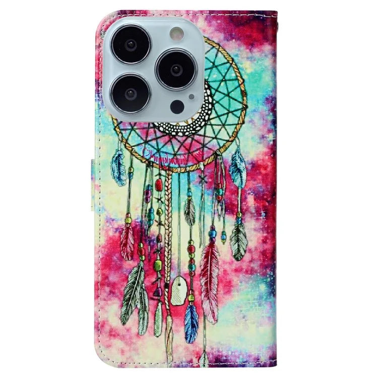 For iPhone 16 Pro Case Pattern Leather Phone Cover with Card Slots Holder