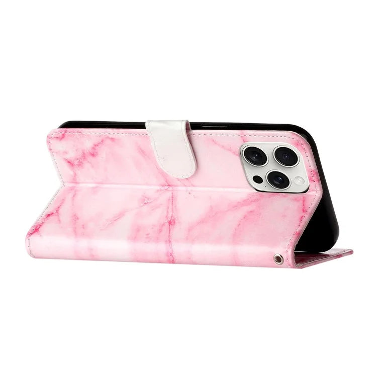 For iPhone 16 Pro Case Pattern Leather Phone Cover with Card Slots Holder