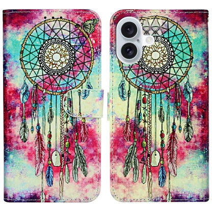 For iPhone 16 Plus Case Shockproof Leather Wallet Phone Cover Pattern Printing