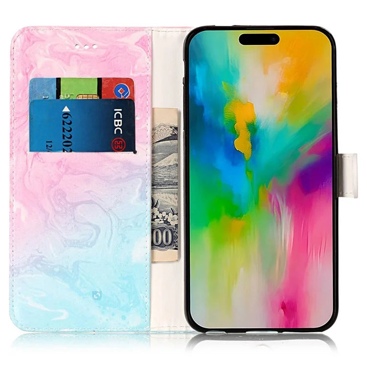 For iPhone 16 Plus Case Shockproof Leather Wallet Phone Cover Pattern Printing
