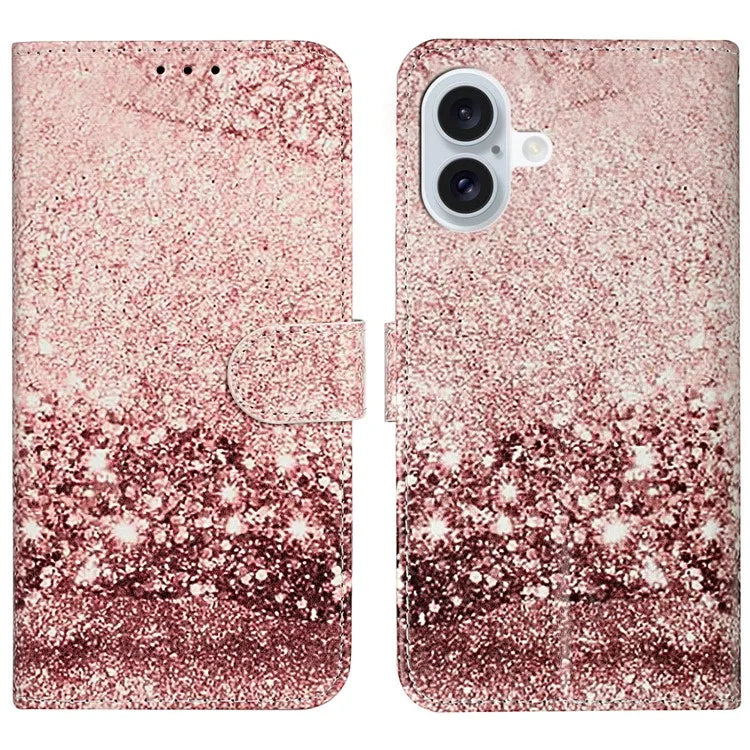 For iPhone 16 Plus Case Shockproof Leather Wallet Phone Cover Pattern Printing