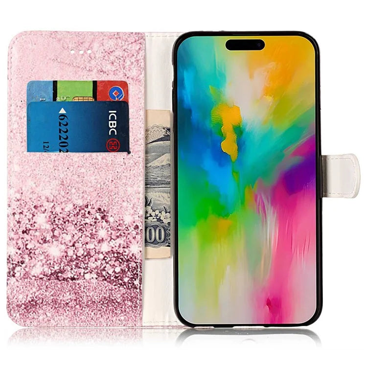 For iPhone 16 Plus Case Shockproof Leather Wallet Phone Cover Pattern Printing